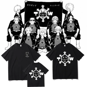 Sıcak Anime Tokyo Revengers Chifuyu Matsuno Bin Kış kısa kollu t-Shirt Sanzu Haruchiyo T Shirt Streetwear Cosplay Tees