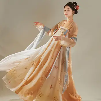 Çin Tarzı Geleneksel Kadın Tatlı Hanfu Elbise Vintage Çiçek Baskı Prenses Elbiseler Kadın Zarif Sahne Gerçekleştirmek 3 Parça Set