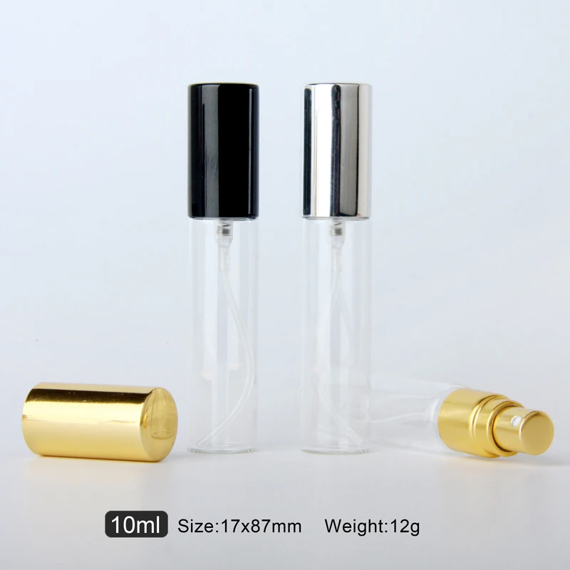 100 Adet/grup 10ml Taşınabilir Parfüm Şişesi Sprey Seyahat Parfüm Hediye Örnek Mini Şişe Parfüm Makyaj Containrs Görüntü 1