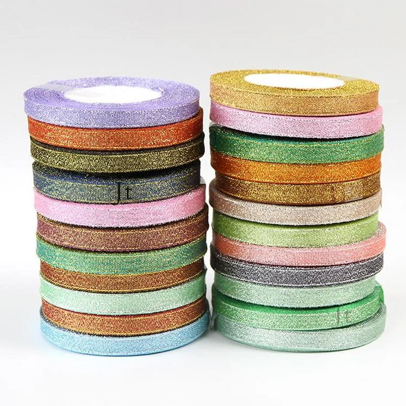 10mm 22 Metre/rulo Renkli soğan Glitter şerit festivali hediye kutusu ambalaj aksesuarları ile el DIY Dekoratif yay malzemesi Görüntü 0