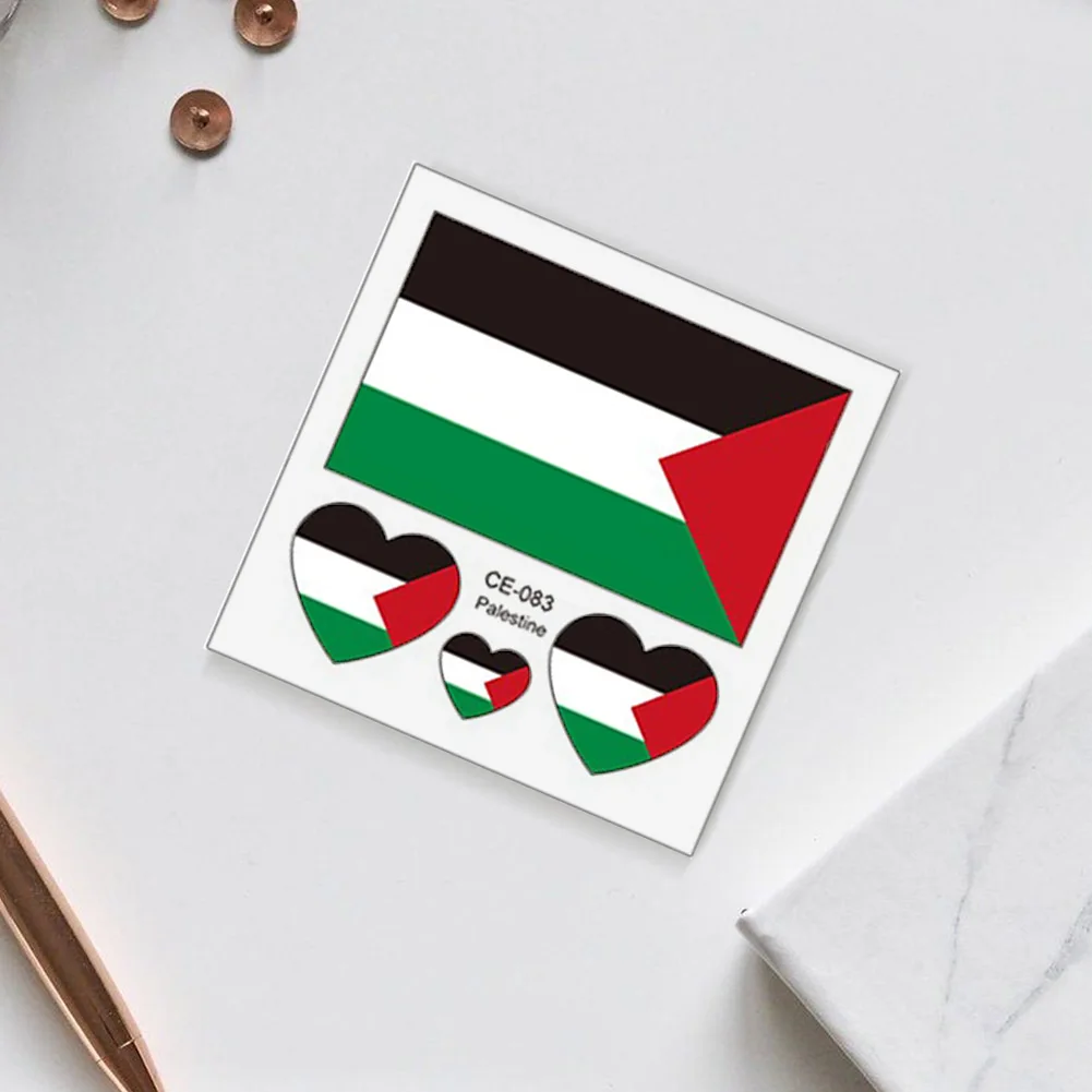 200-10 ADET Dövmeler Çıkartmalar Su Transferi Sticker Canlı Renkler Filistin Bayrağı Sticker Tek Kullanımlık Dövmeler Çıkartmalar Yüz Kol Görüntü 2