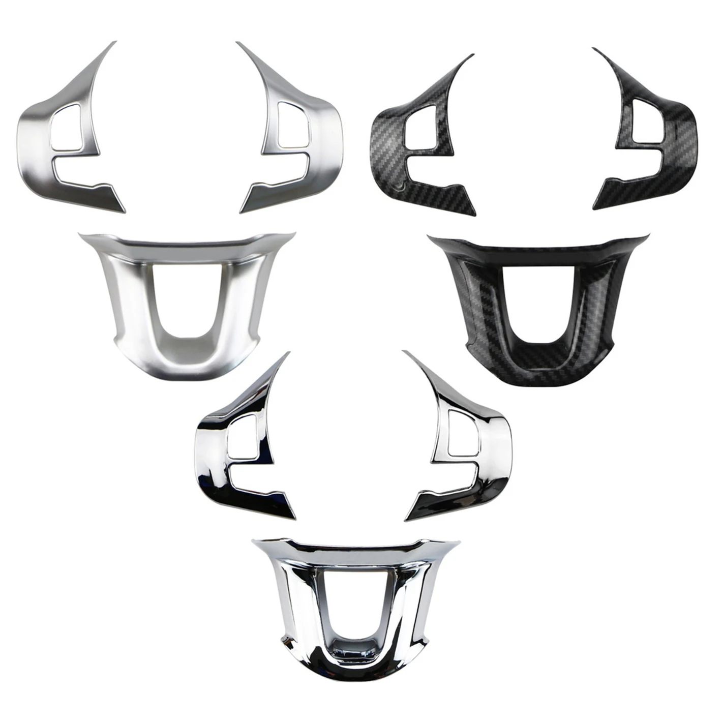 3 Adet / takım Araba Direksiyon Dekorasyon Kapak Trim Sticker Peugeot 2008 için Fit 208 308 2014-2018 Mat Gümüş Görüntü 5