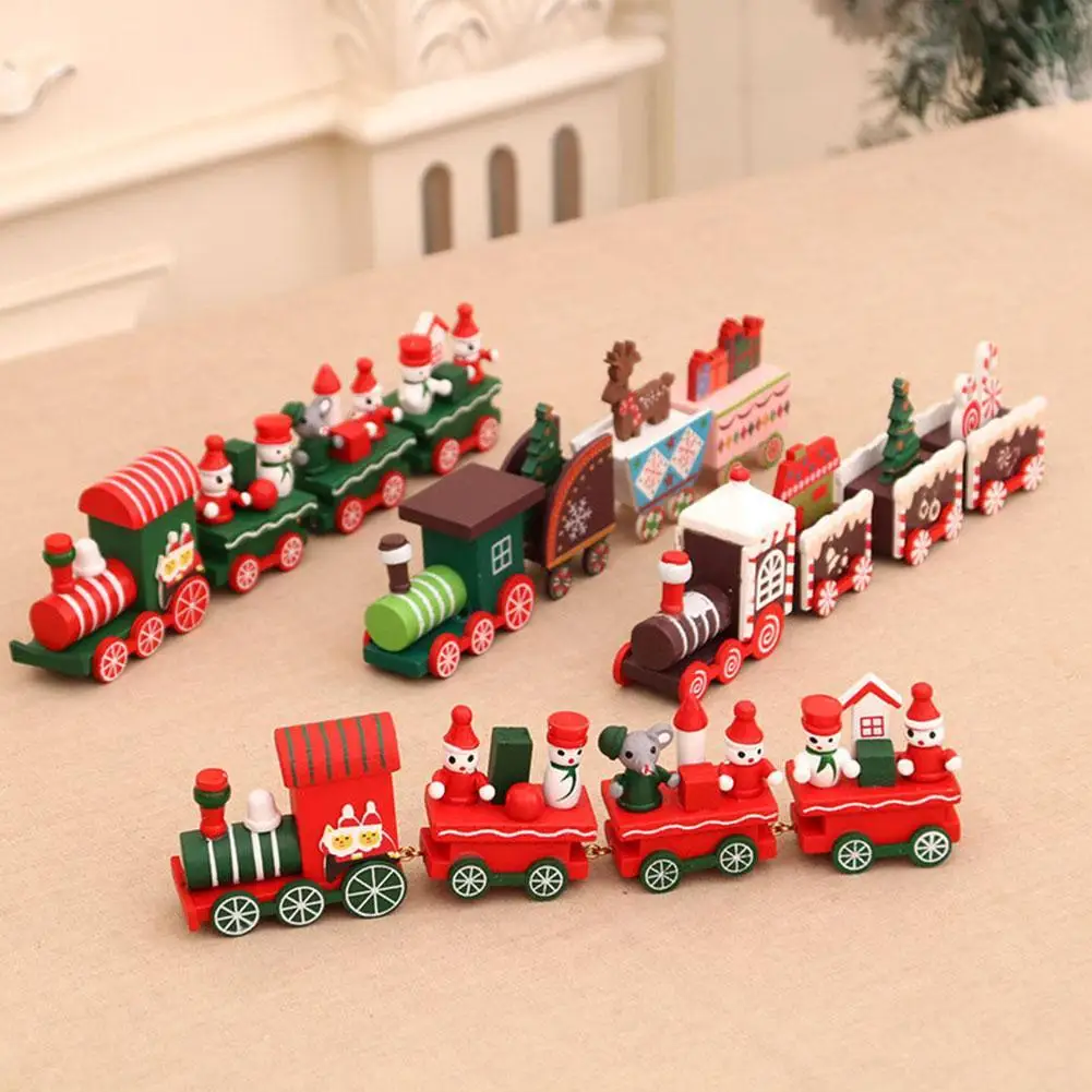Ahşap Noel Tren Süsler Noel Kolye Merry Christmas Süslemeleri Ev İçin Xmas Navidad 2022 Yeni Yıl Dekor 2023 Görüntü 0