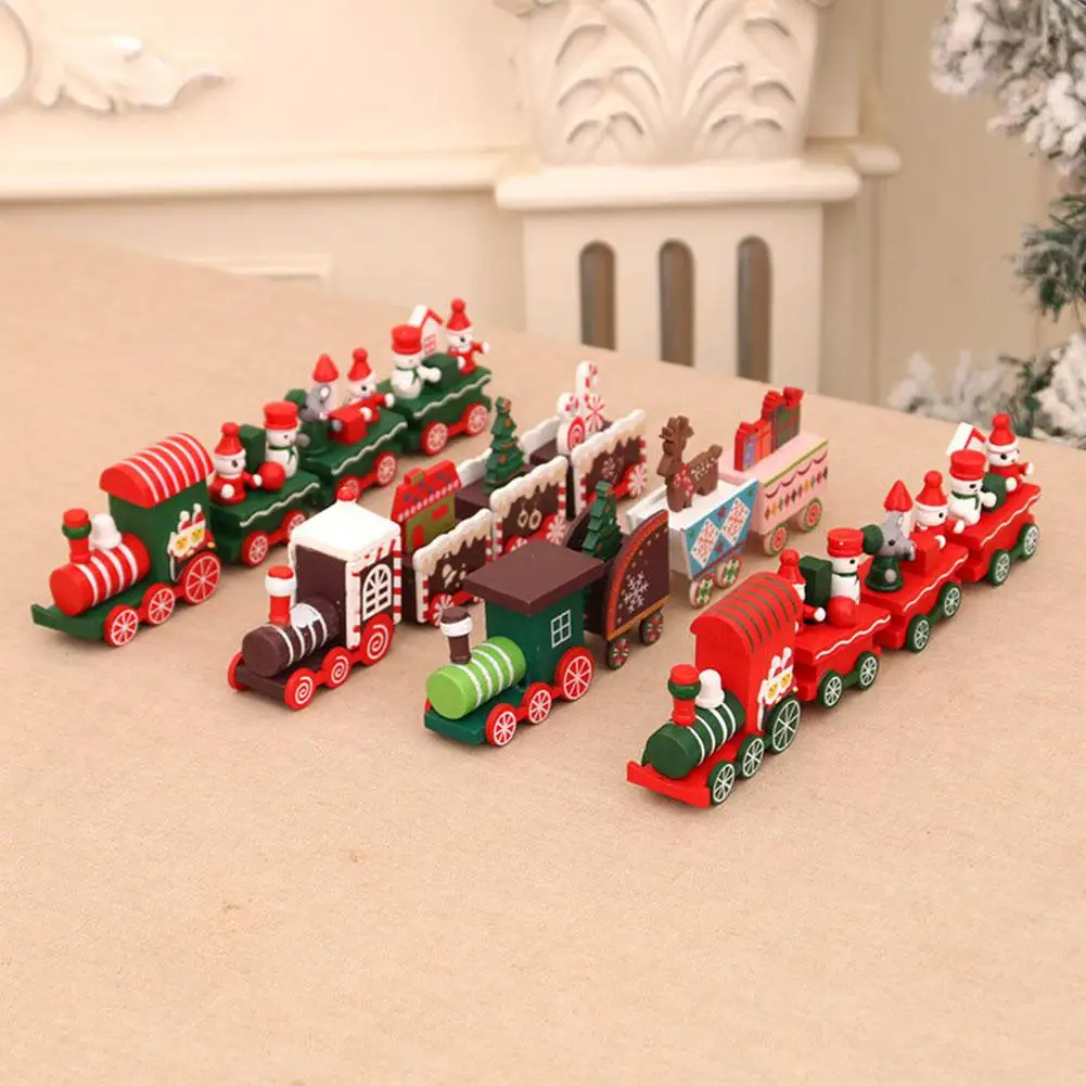 Ahşap Noel Tren Süsler Noel Kolye Merry Christmas Süslemeleri Ev İçin Xmas Navidad 2022 Yeni Yıl Dekor 2023 Görüntü 3