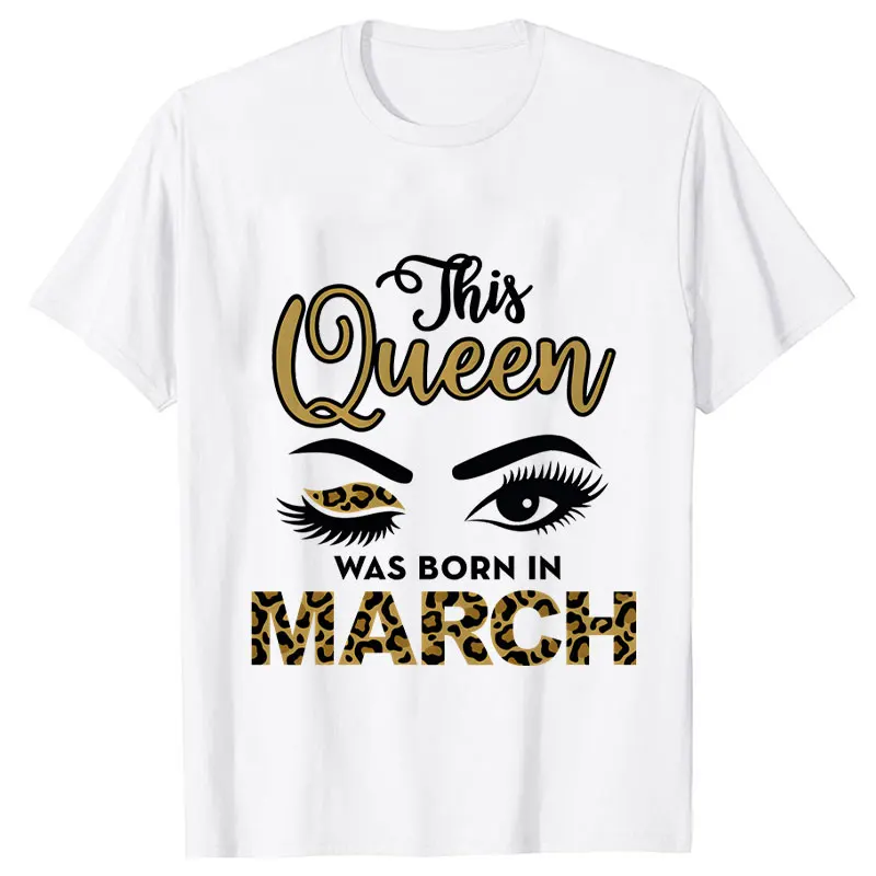 Bu Kraliçe Doğdu Şubat ayında T Shirt Harajuku Hip Hop Tee Kadın Streetwear Tişört Üst T-shirt Doğum Günü Leopar Bayan Giyim Görüntü 2