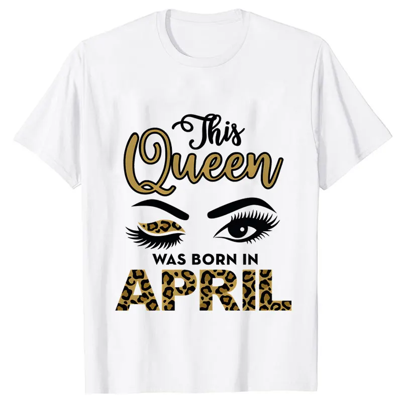 Bu Kraliçe Doğdu Şubat ayında T Shirt Harajuku Hip Hop Tee Kadın Streetwear Tişört Üst T-shirt Doğum Günü Leopar Bayan Giyim Görüntü 3