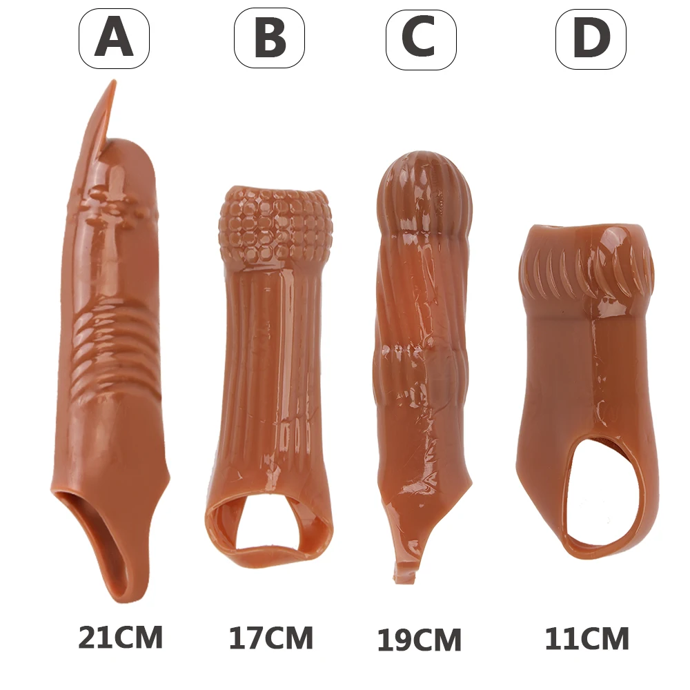 Erkek Gecikme Boşalma Penis Extender Erotik Oyuncak Seks Oyuncakları Erkekler için Yeniden Kullanılabilir Prezervatif Horoz Kollu Seks Shop Penis Yüzükler Görüntü 1