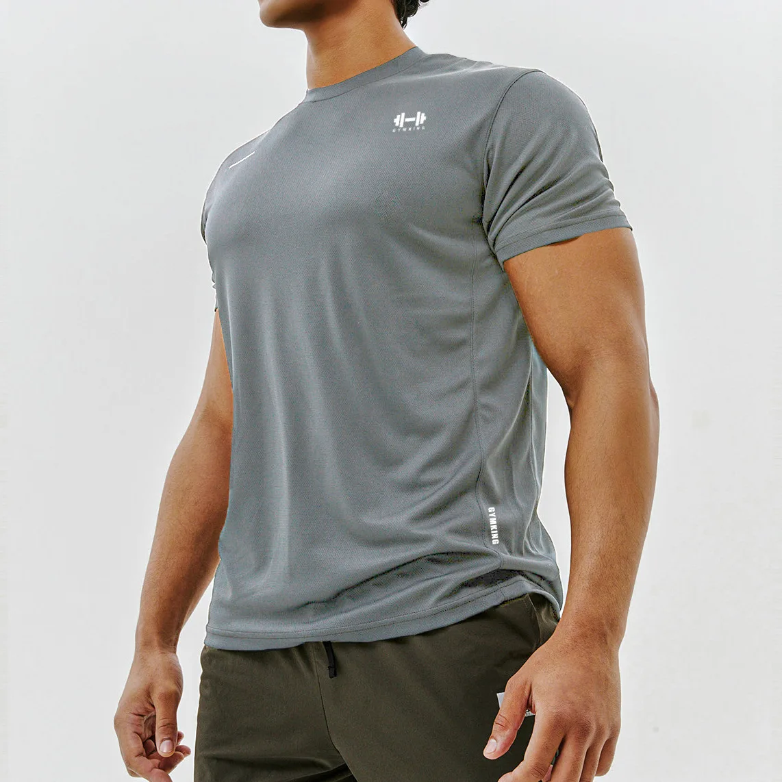 Gymkıng Yeni Erkek Spor T Shirt Sıkıştırma Nefes Spor Üstleri Adam Yaz Spor Kısa Kollu Tees İnce T-Shirt Giyim Görüntü 3