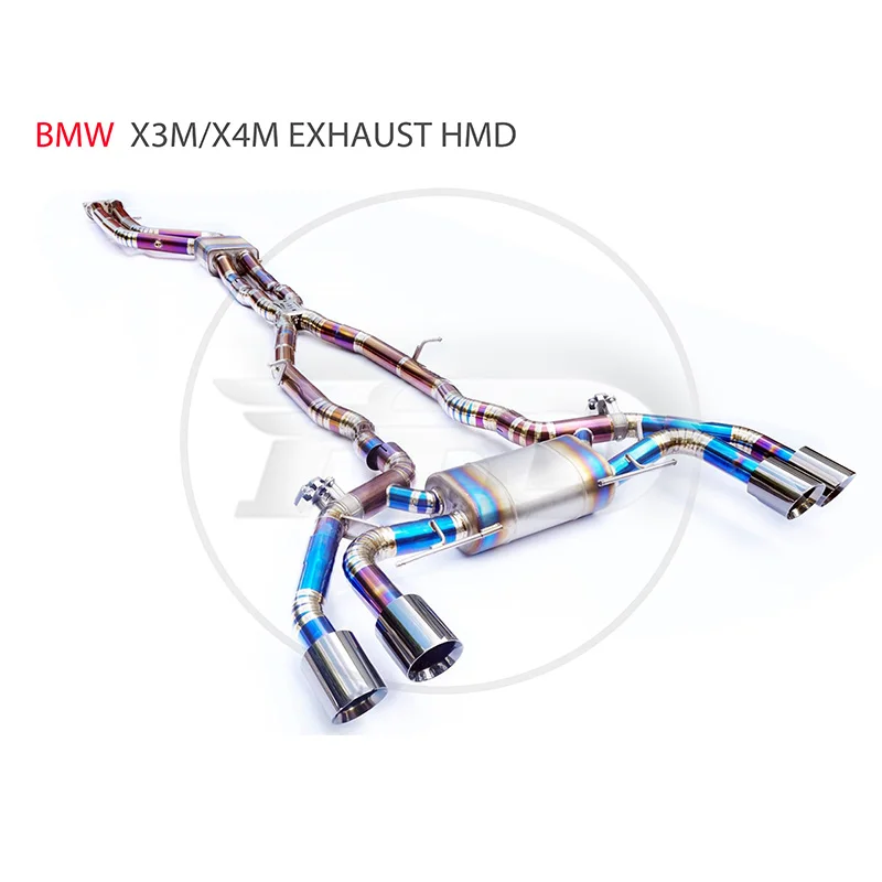 HMD Titanyum Alaşımlı Egzoz İniş Borusu BMW X3M X4M F97 F98 G07 Catback Otomatik Modifikasyon Elektronik Vana Görüntü 0