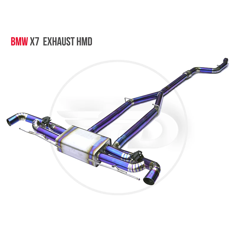 HMD Titanyum Alaşımlı Egzoz İniş Borusu BMW X3M X4M F97 F98 G07 Catback Otomatik Modifikasyon Elektronik Vana Görüntü 2