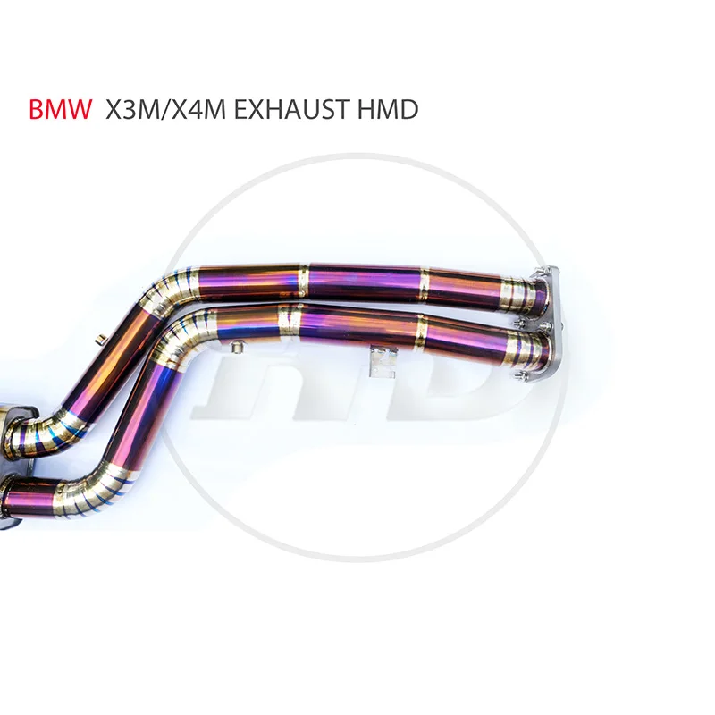 HMD Titanyum Alaşımlı Egzoz İniş Borusu BMW X3M X4M F97 F98 G07 Catback Otomatik Modifikasyon Elektronik Vana Görüntü 5