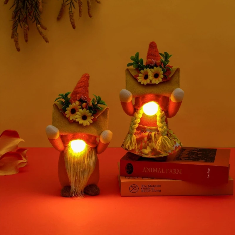 Işıklı güz cüceler LED meçhul Cadılar Bayramı dekorasyon Tomtes süsler 69HF Görüntü 2