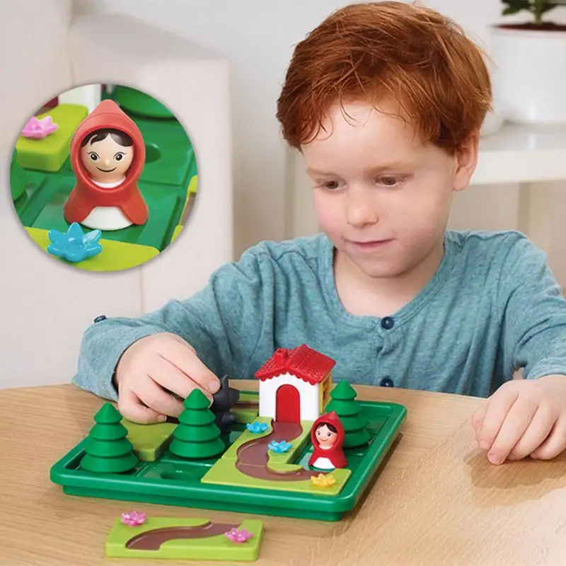Küçük Kırmızı Başlıklı kız Akıllı IQ Meydan Okuma Tahta Oyunları Bulmaca Oyuncaklar Çocuklar İçin İngilizce Çözümü İle Speelgoed Brinquedo Oyun51 Görüntü 1
