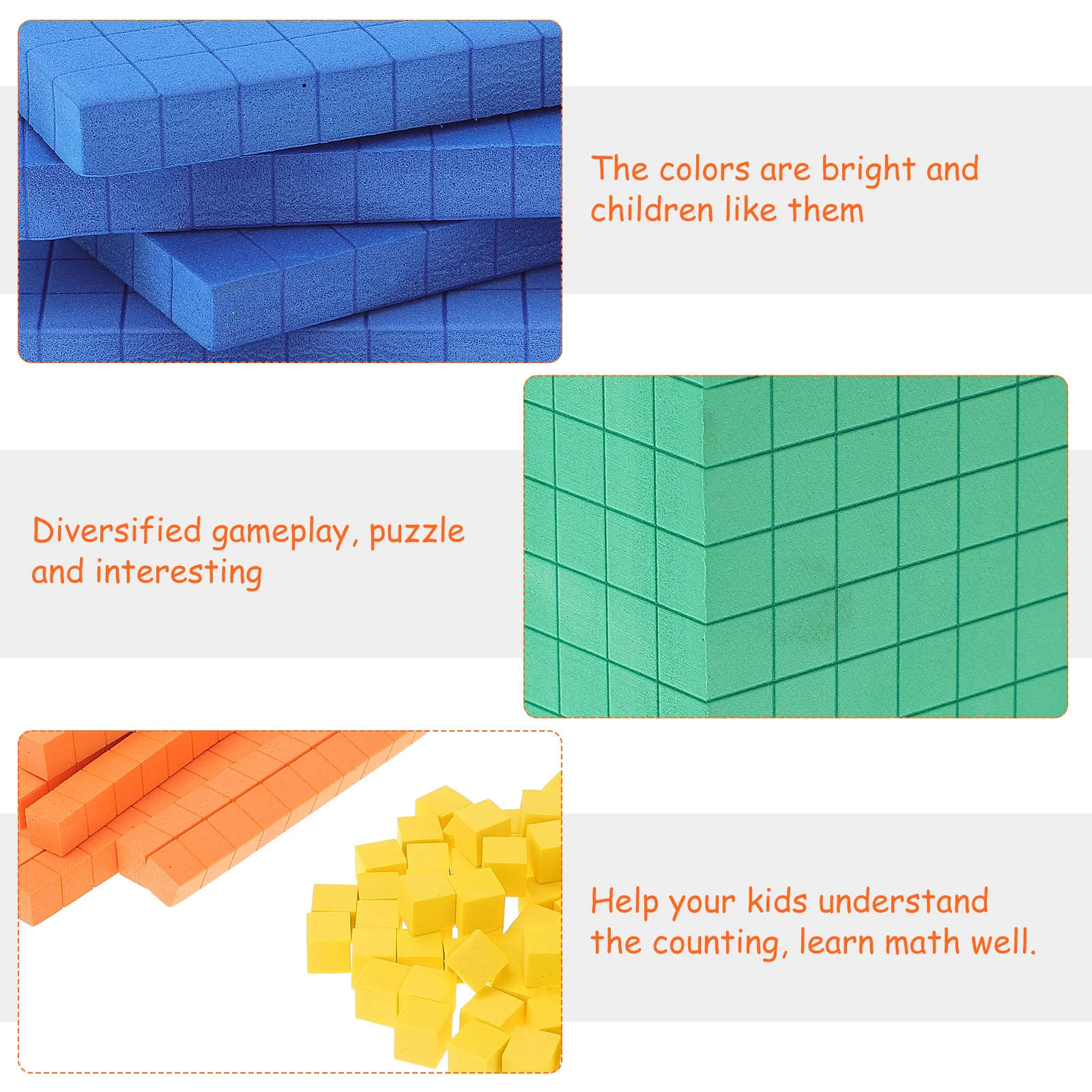 Matematik Blokları Sayma Küpleri Oyuncak Çocuk Eğitim Üssü Manipulatives On Oyuncaklar Oyuncak Sayaçları Değer Yeri Küp Bağlama Seti Görüntü 3