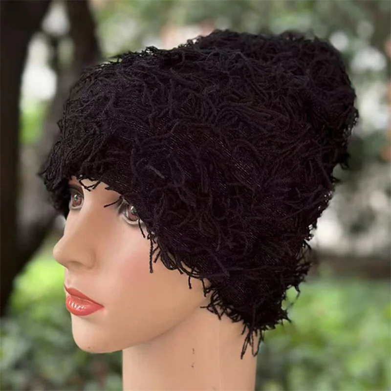 Moda Yün Şapka Avrupa ve Amerika Birleşik Devletleri Kişilik Açık Örme şapka kazak Şapka Kış Kamuflaj Sıcak Şapka Görüntü 4