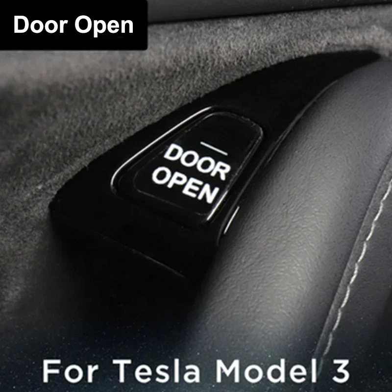 Model3 Aydınlık Araba Açık Kapı Düğmesi Çıkartmalar Tesla Modeli 3 Hatırlatma Kapı Açık Etiket Kol Dayama Pencere Kaldırma Düğmesi Anahtarı Görüntü 1