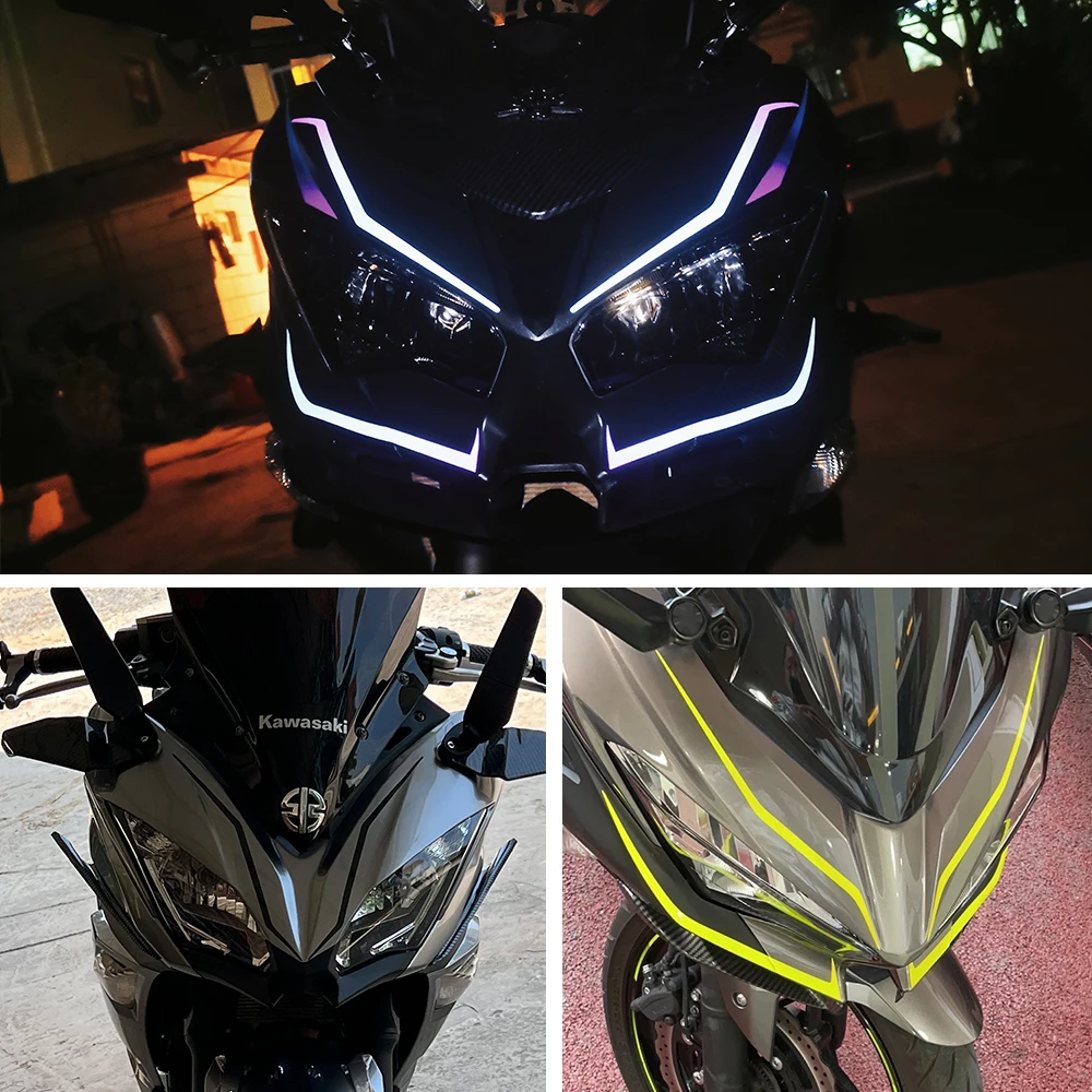 Motosiklet Kaporta Etiket NİNJA400 H2 H2SX Yansıtıcı Serin Ön Çekme Far Çıkartmaları Kawasaki Ninja NİNJA400 H2 H2SX Görüntü 3