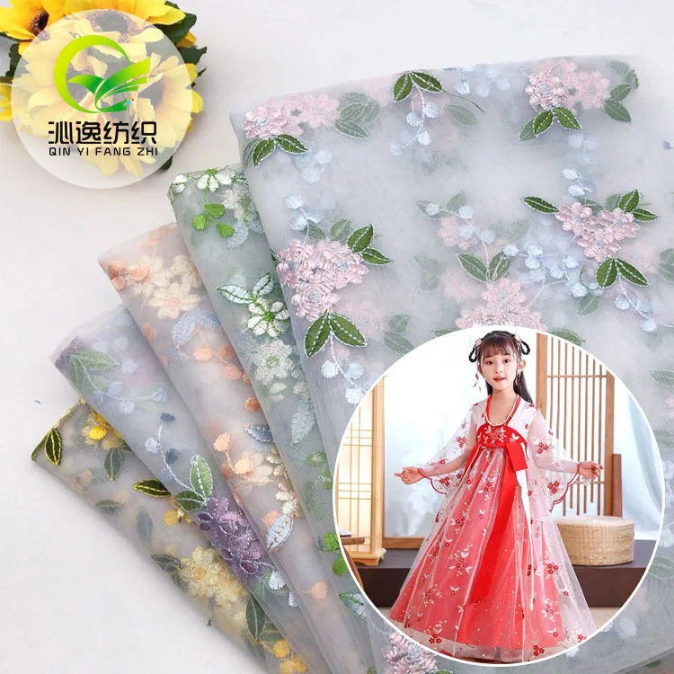 Nakış Dantel Kumaş için Metre İle düğün elbisesi Etekler giyim Dikiş Çiçek Baskılı Yaz Örgü tül çiçek İnce Yaz Görüntü 0