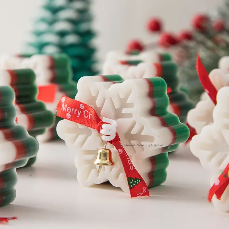 Noel Ağacı Mum Kalıp Silikon Noel Baba Kardan Adam Geyik Mum Yapımı Sabun Reçine Kalıp noel hediyesi Zanaat Ev Dekorasyon Görüntü 3