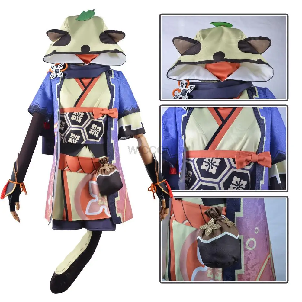 Oyun Genshin Sayu Cosplay Kostüm Yetişkin Karnaval Üniforma Peruk Anime Cadılar Bayramı Partisi Rol Oynamak Kostümleri Kadın Kız Giyim Görüntü 4