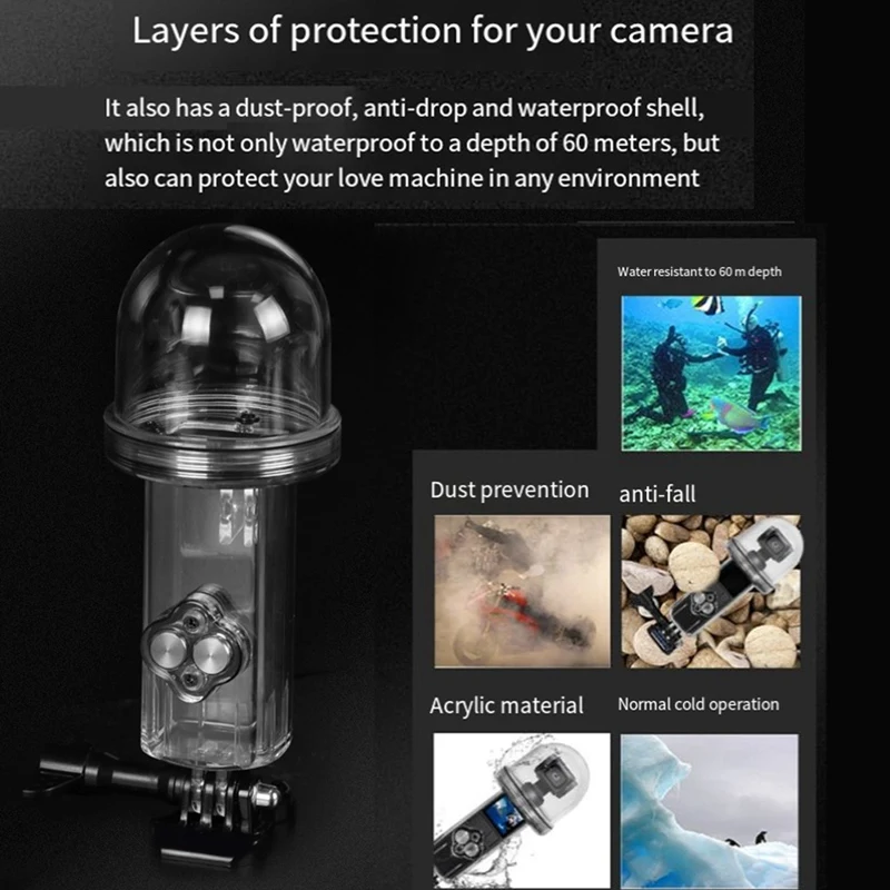 Sualtı Dalış Su Geçirmez Kılıf Dalış Konut koruma kapağı Djı Osmo Cep Eylem Kamera Dayanıklı Kolay Kurulum Görüntü 1