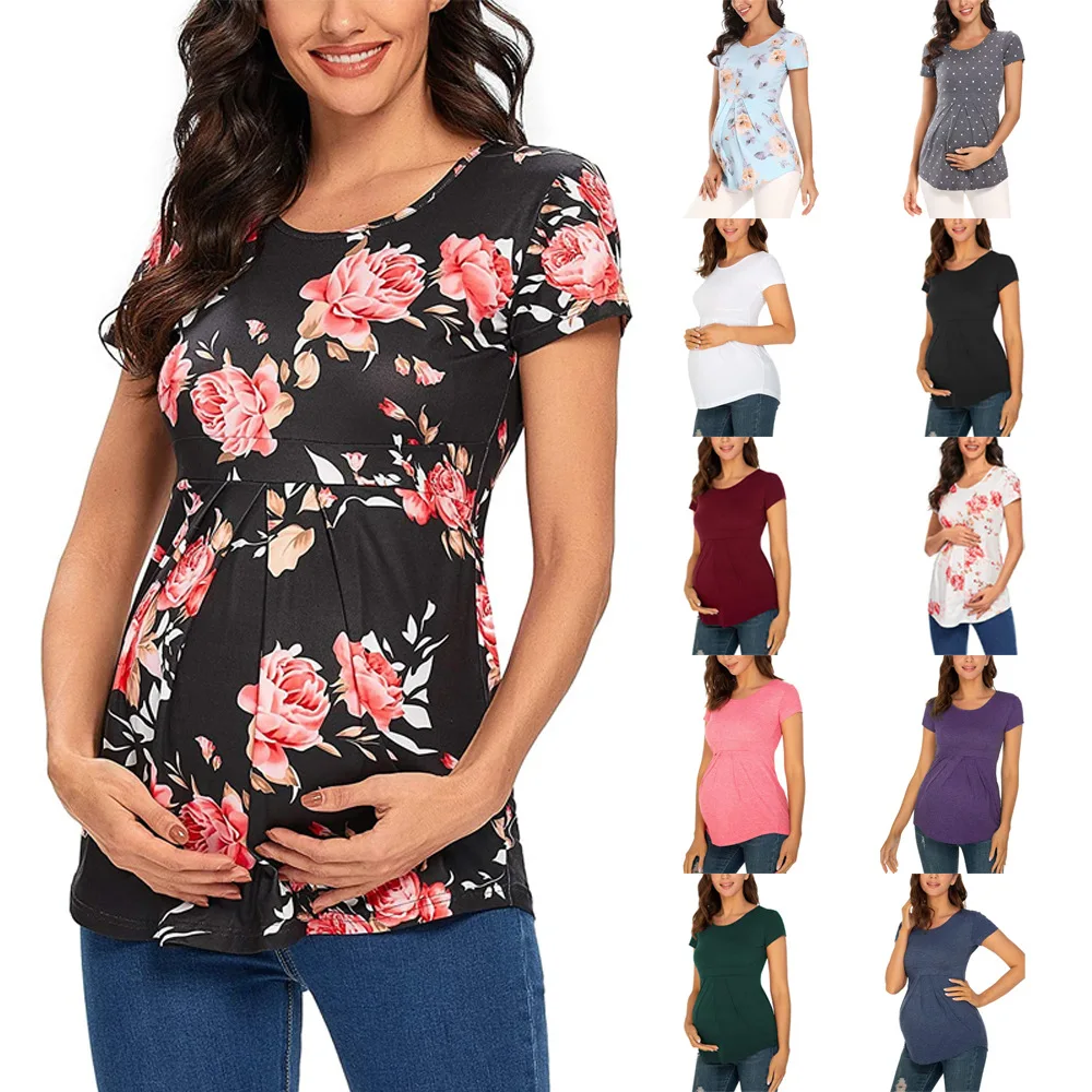 Yeni yazlık gömlek Kadın Hamile Üstleri Hamile Tank Top T Shirt Kadın Hemşirelik Giysileri Gebelik Rahat Anne Giysileri Harajuku Görüntü 0