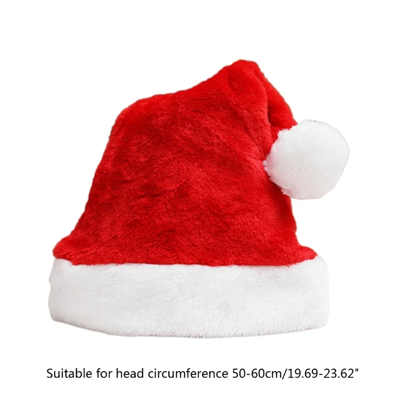 Yumuşak Kadife Santa Şapka Rahat Şapka Geleneksel Çok Renkli Peluş Noel Santa Şapka Yetişkin Çocuklar için Yeni Yıl Hediyeleri R7RF Görüntü 5