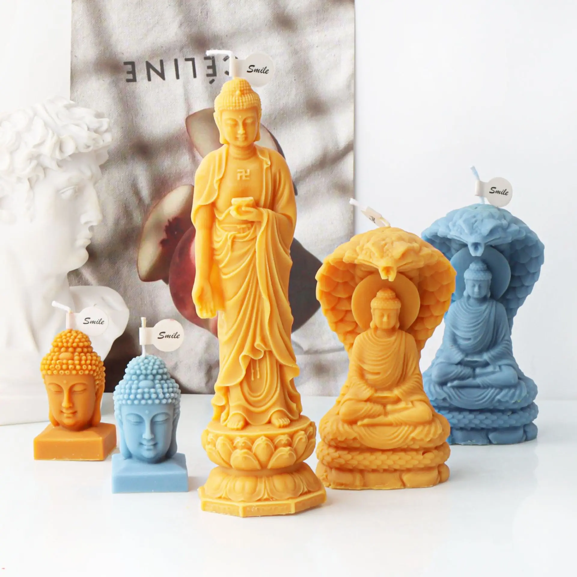 Yılan Bodhisattva silikon kalıp El Yapımı Mum Alçı Sabun Epoksi Reçine Çikolata Dekorasyon Alçı Buz DIY Pişirme Kalıp Görüntü 3