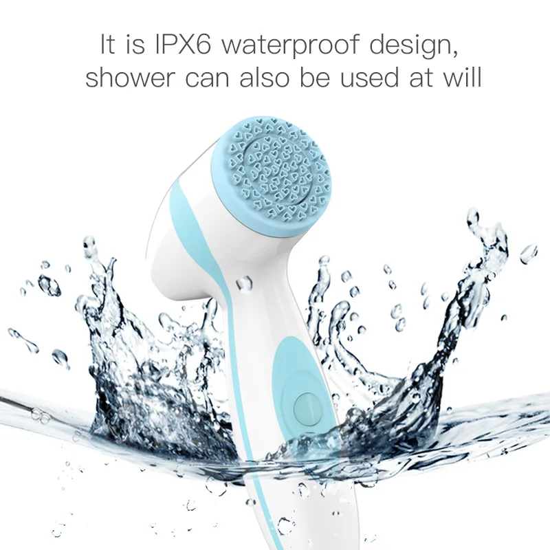 Şarj edilebilir yüz temizleyici boyutu cilt bakımı aracı yüz germe elektrikli temizlik masaj yüz yıkama fırçası Görüntü 2